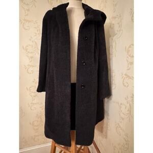 Ladies 8 Italy Cinzia Rocca Baby Alpaca Blend Hoodie Coat